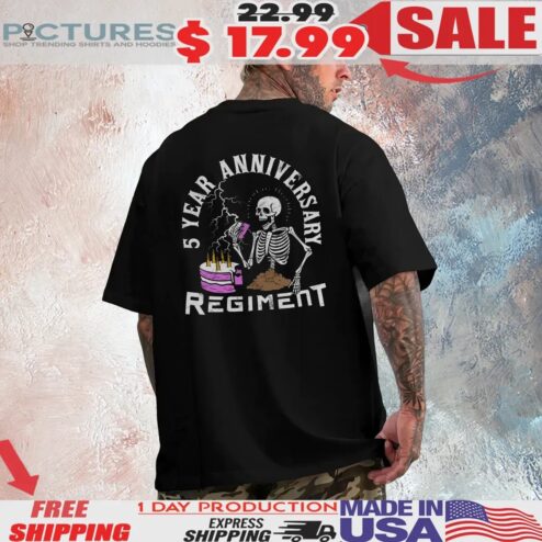 Skeleton 5 Year Anniversary Regiment Birthday Bash 2025 T Shirt