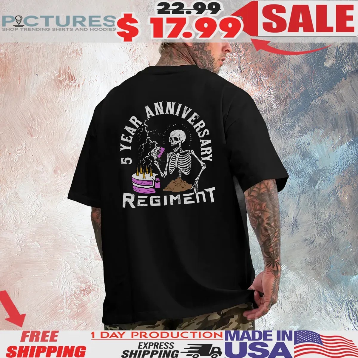 Skeleton 5 Year Anniversary Regiment Birthday Bash 2025 T Shirt Skeleton 5 Year Anniversary Regiment Birthday Bash 2025 T Shirt