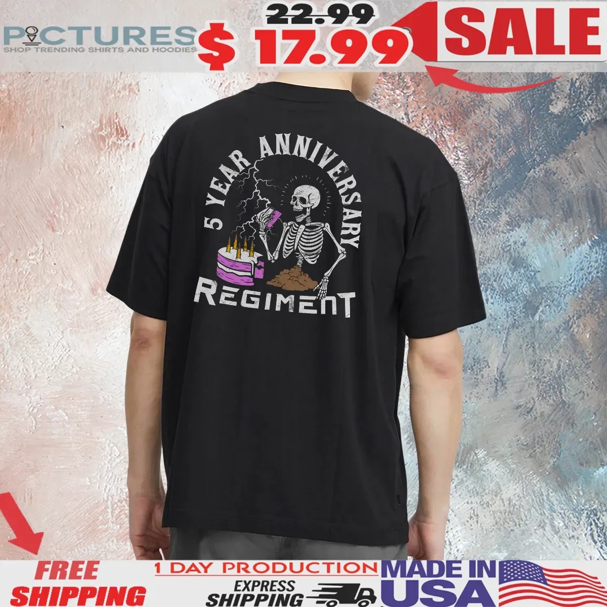 Skeleton 5 Year Anniversary Regiment Birthday Bash 2025 T Shirt Skeleton 5 Year Anniversary Regiment Birthday Bash 2025 T Shirt