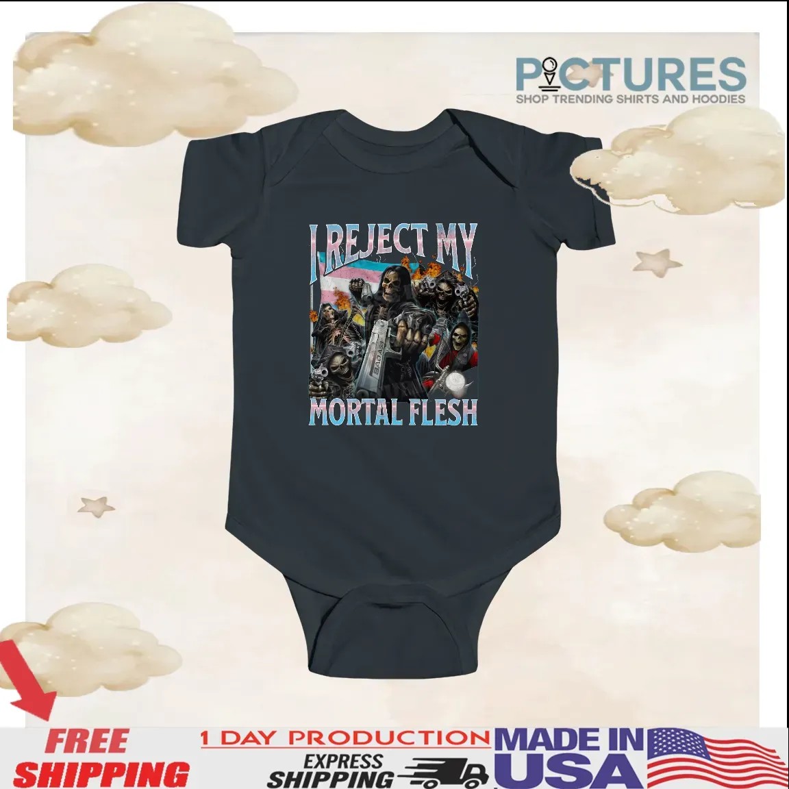 Skeleton I Reject My Mortal Flesh Meme Bootleg T Shirt