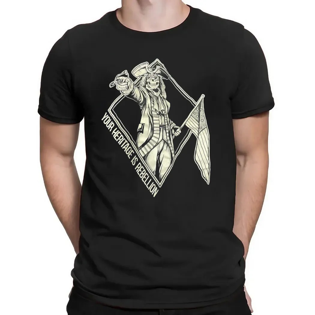 Skeleton Your Heritage Is Rebellion Patriot T Shirt