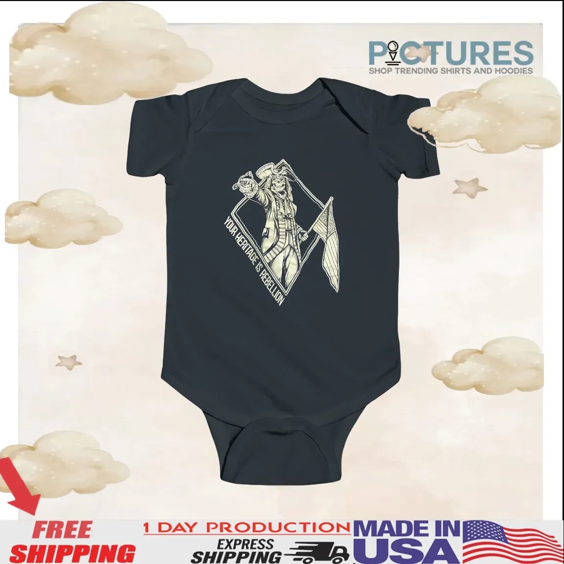 Skeleton Your Heritage Is Rebellion Patriot T Shirt