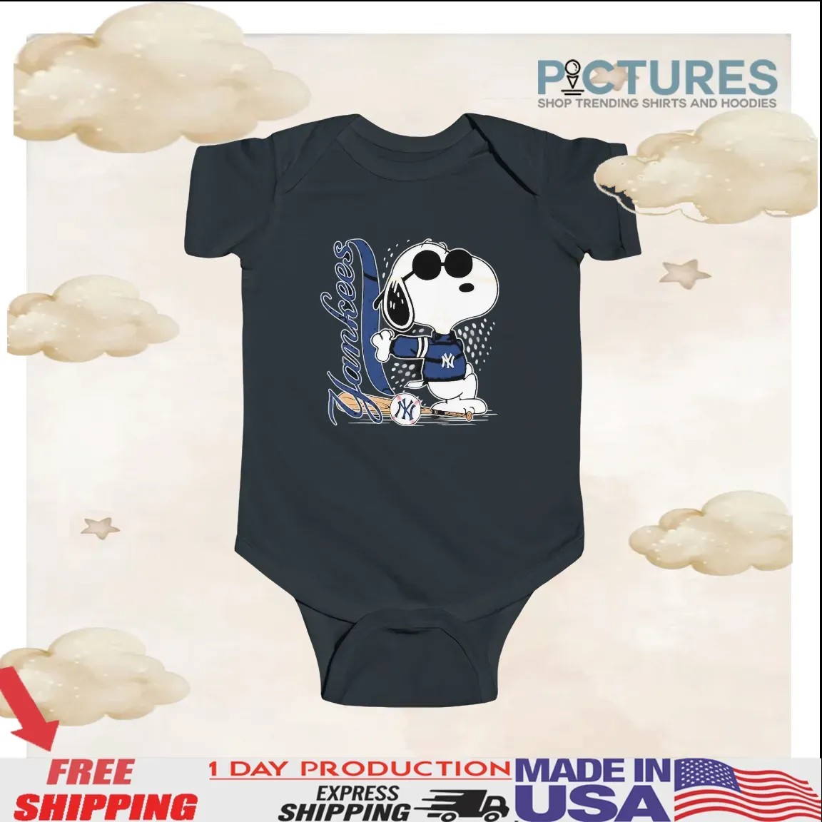 Snoopy The Peanuts New York Yankees Baseball Fan T Shirt