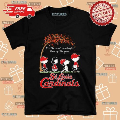 St Louis Cardinals The Peanut It’s The Most Wonderful Time Of The Year Fan T Shirt
