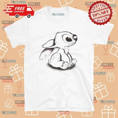 Stitch Sitting Sketch Hand Drawn Style T Shirt