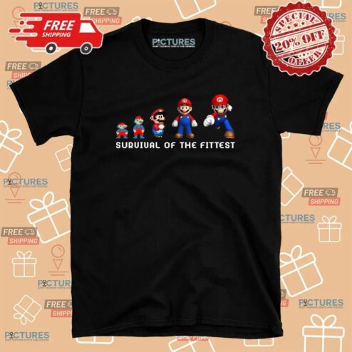 Super Mario Evolution Survival Of The Fittest T Shirt