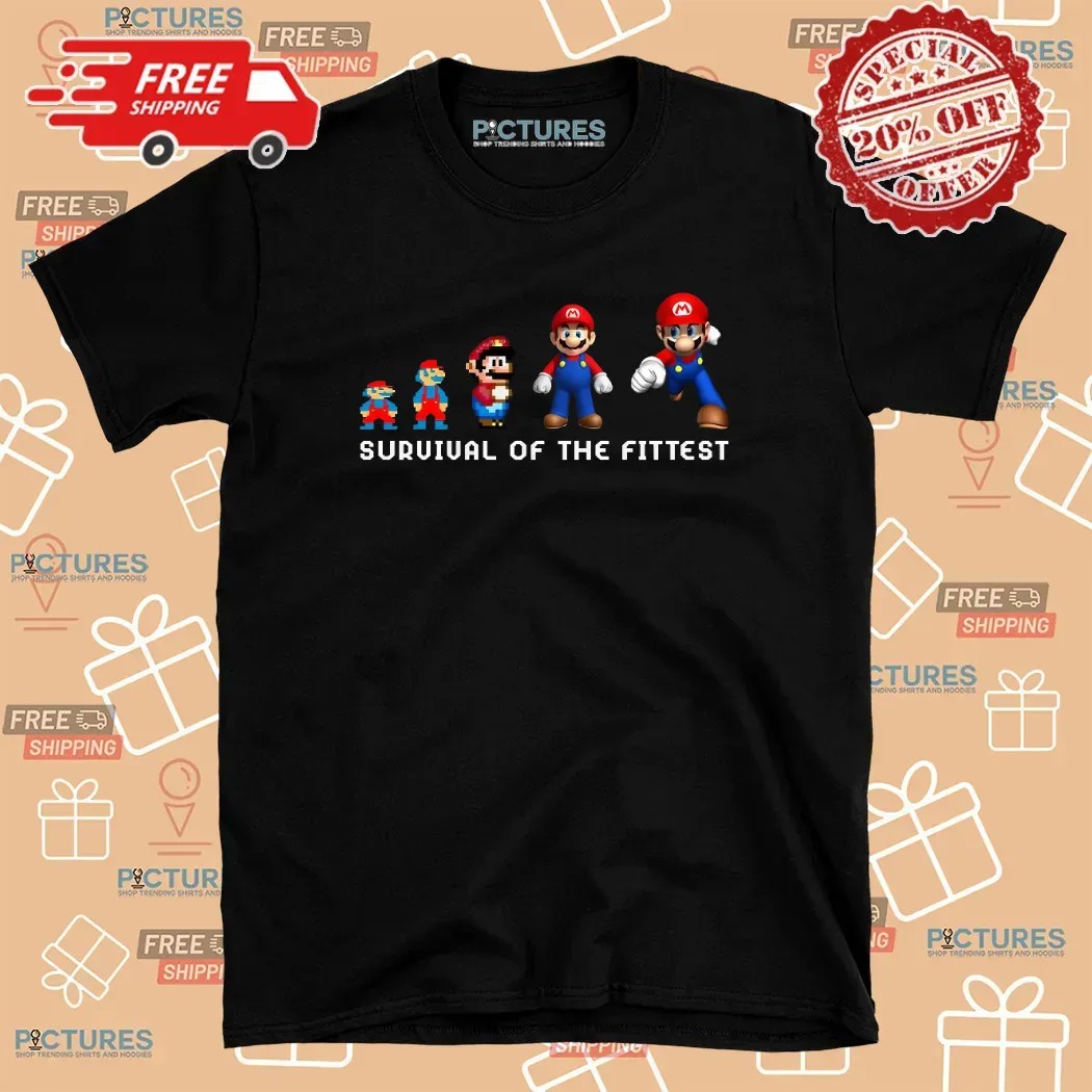 Super Mario Evolution Survival Of The Fittest T Shirt