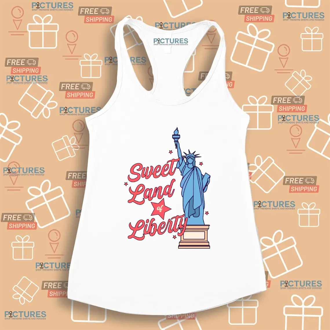 Sweet Land Of Liberty Statue Of Liberty 4th of July T Shirt