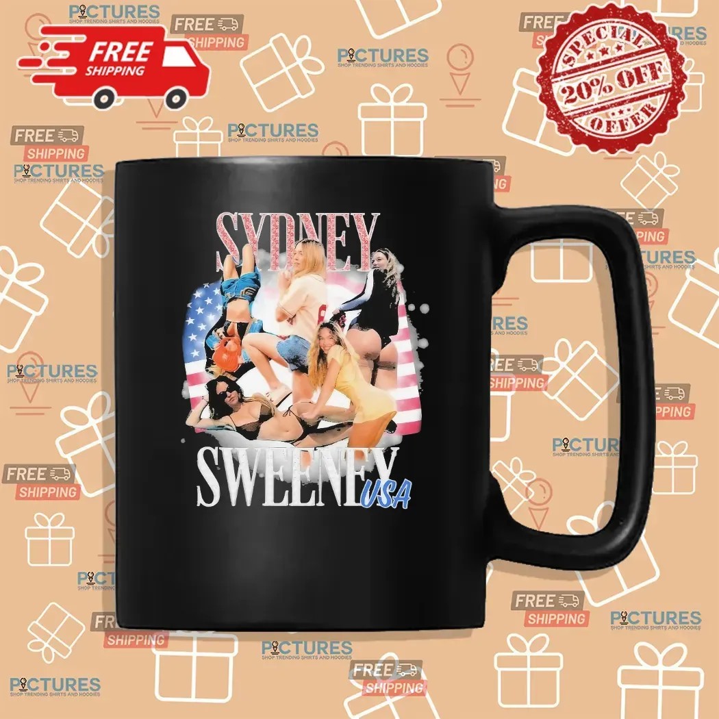 Sydney Sweeney USA American Flag Vintage Bootleg T Shirt