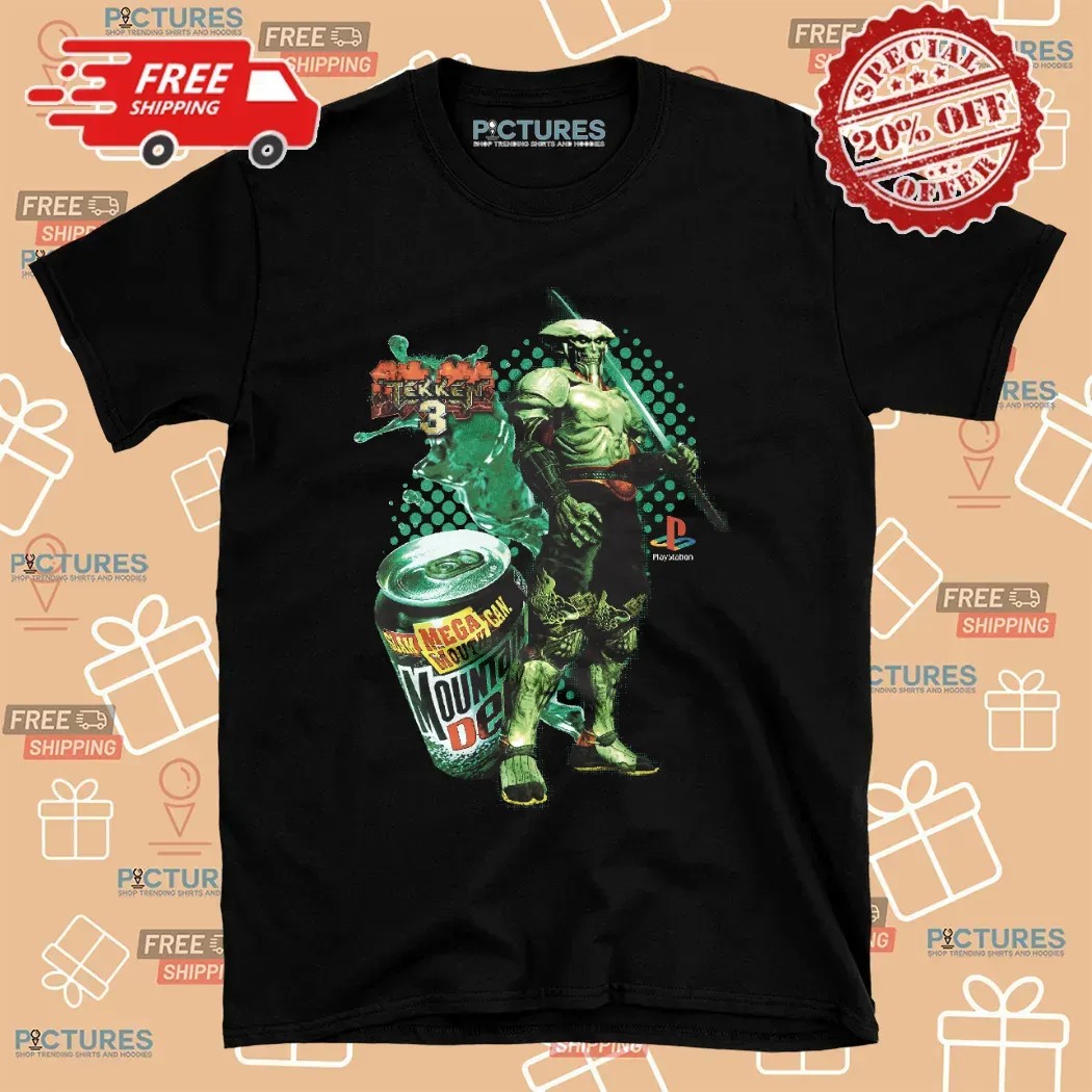 Tekken 3 Yoshimitsu Mountain Dew Mega Mouth Slam Can Mashup T Shirt