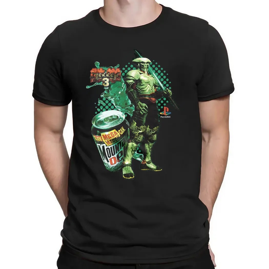 Tekken 3 Yoshimitsu Mountain Dew Mega Mouth Slam Can Mashup T Shirt
