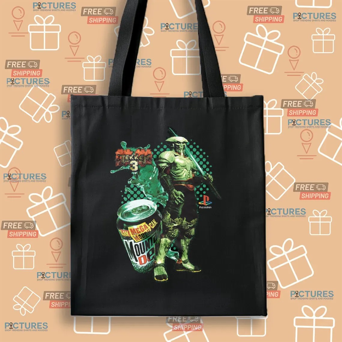 Tekken 3 Yoshimitsu Mountain Dew Mega Mouth Slam Can Mashup T Shirt