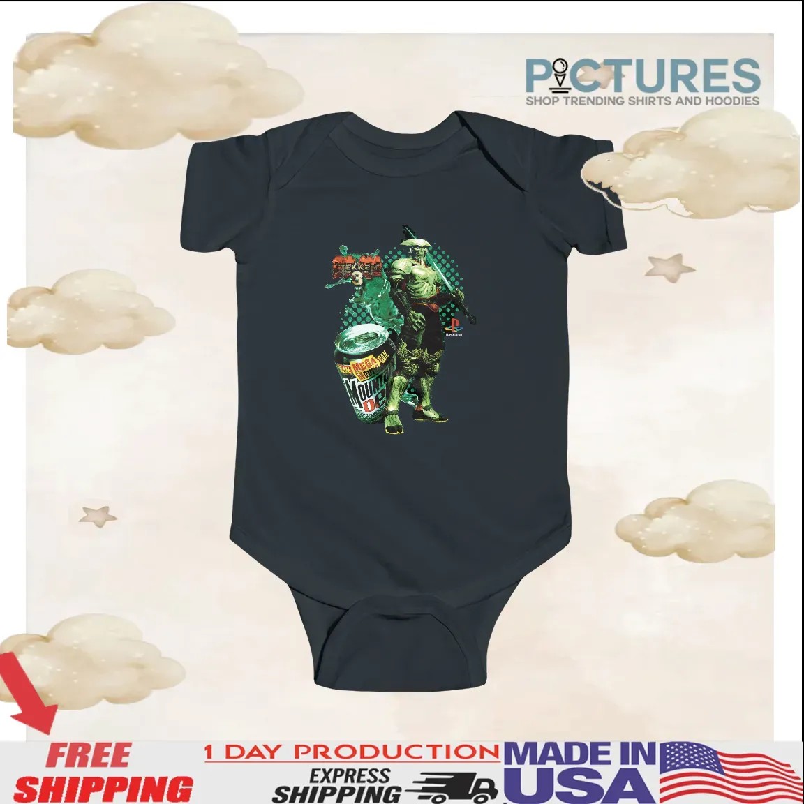 Tekken 3 Yoshimitsu Mountain Dew Mega Mouth Slam Can Mashup T Shirt