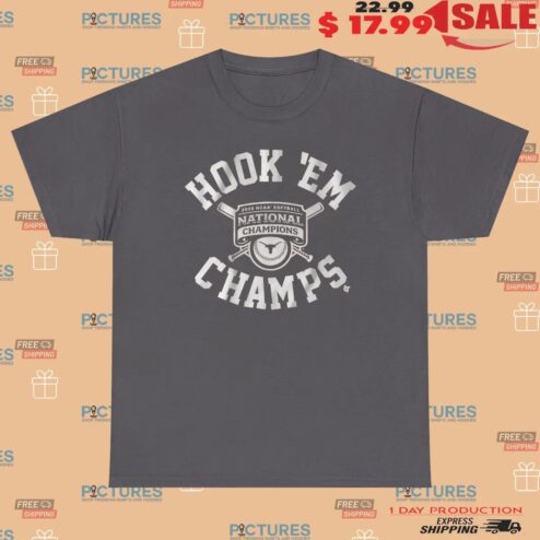 Texas Longhorn Softball Hook 'Em 2025 National Champs T Shirt