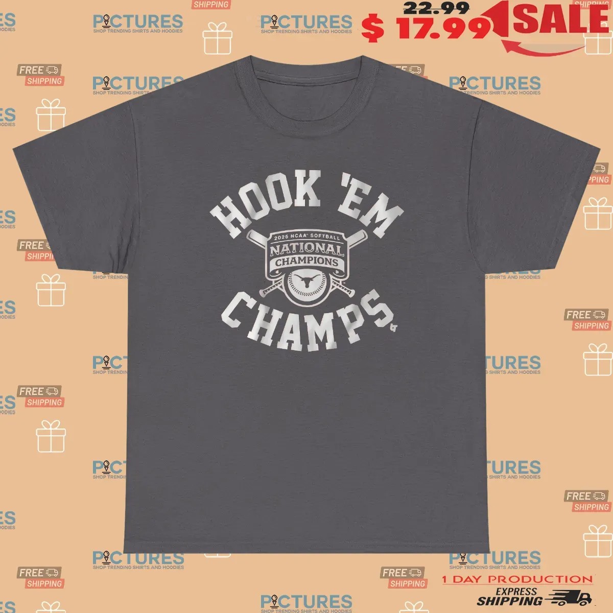 Texas Longhorn Softball Hook 'Em 2025 National Champs T Shirt