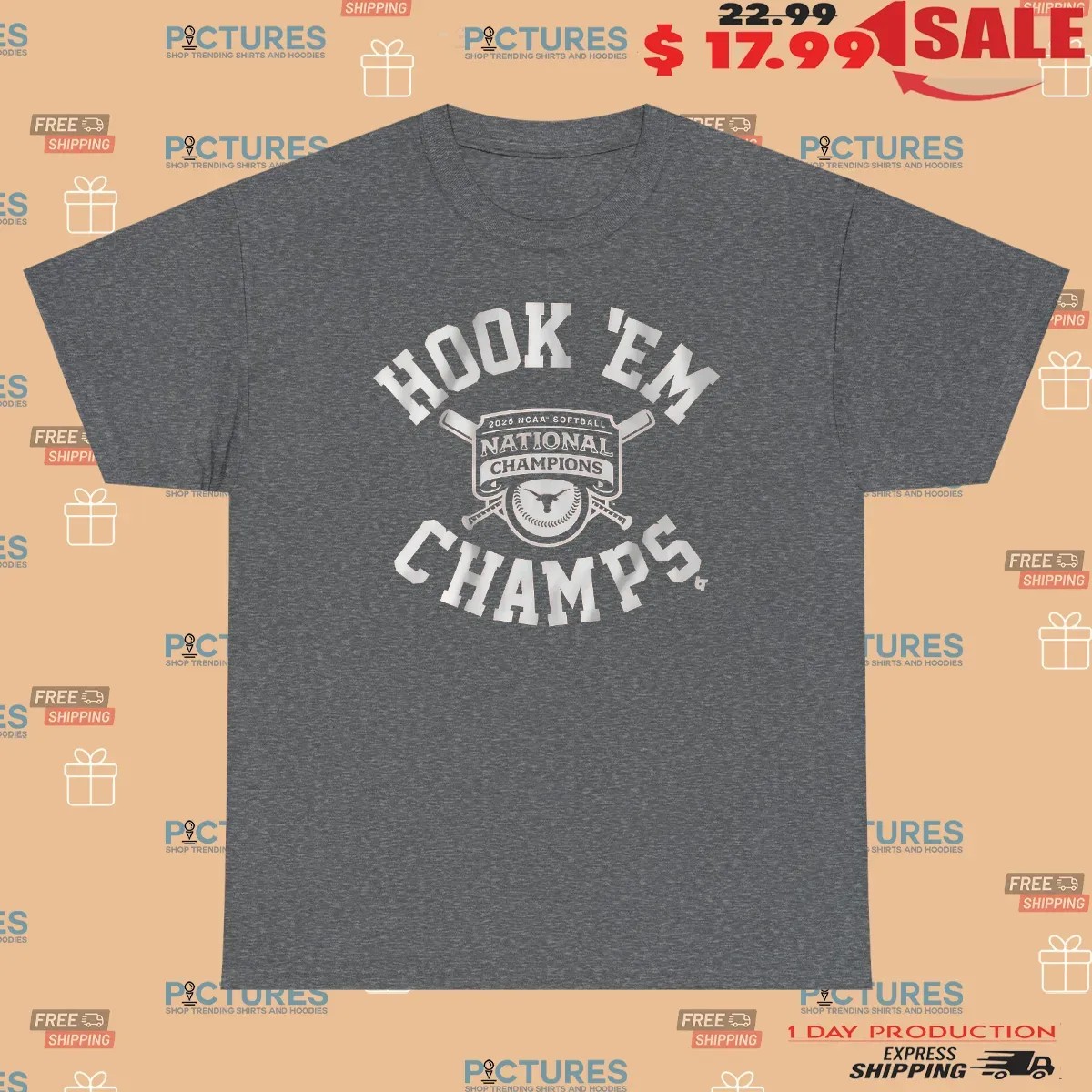 Texas Longhorn Softball Hook 'Em 2025 National Champs T Shirt
