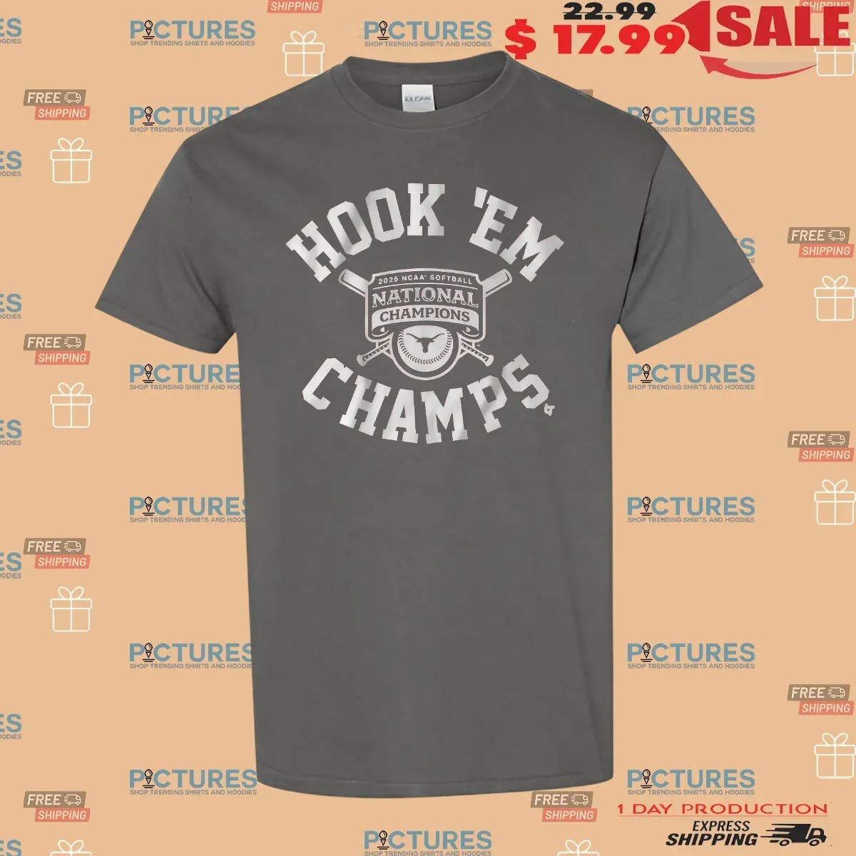 Texas Longhorn Softball Hook 'Em 2025 National Champs T Shirt