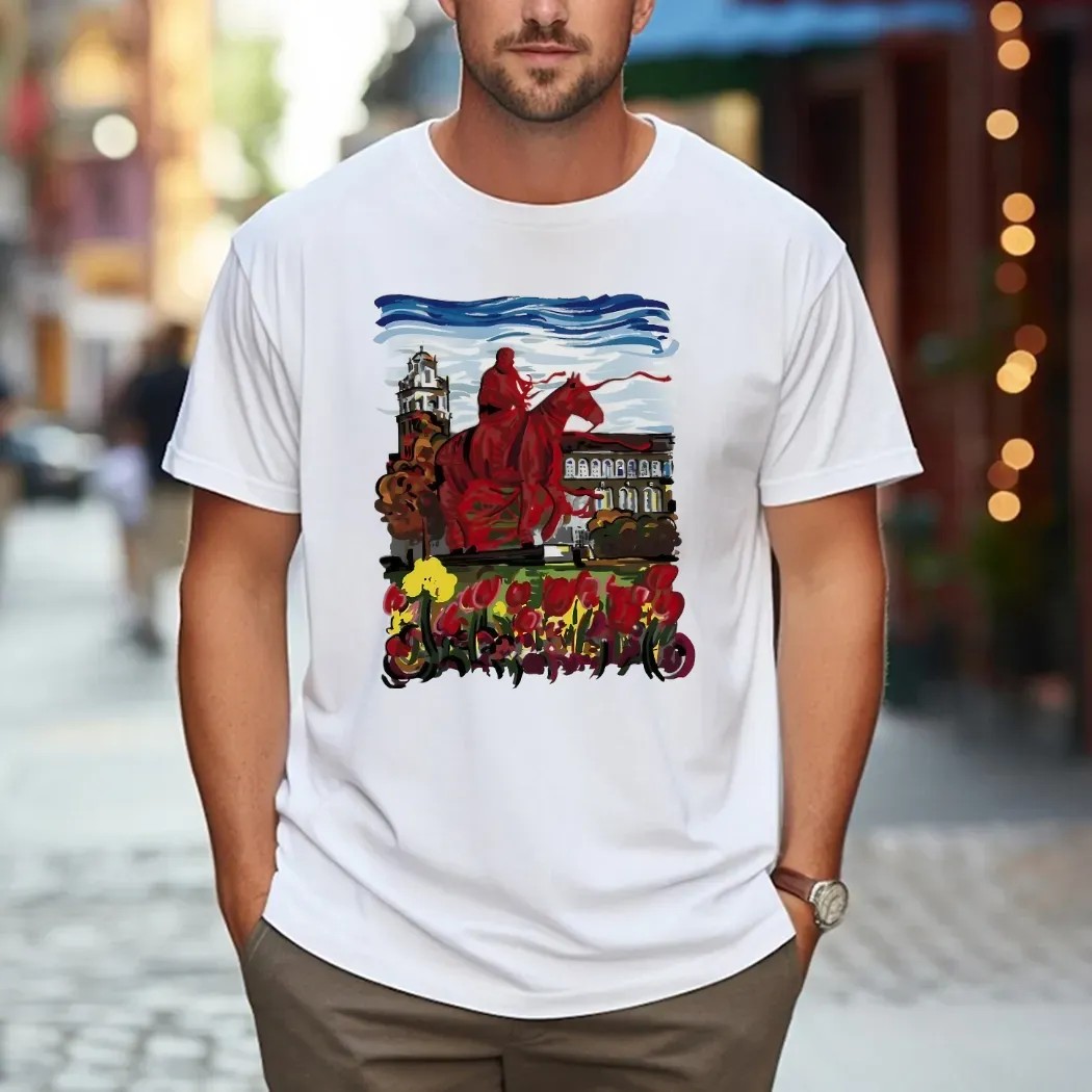 Texas Tech Wrapped Will Rogers Masked Rider Campus Scene T Shirt