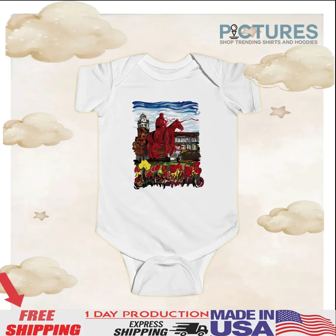 Texas Tech Wrapped Will Rogers Masked Rider Campus Scene T Shirt