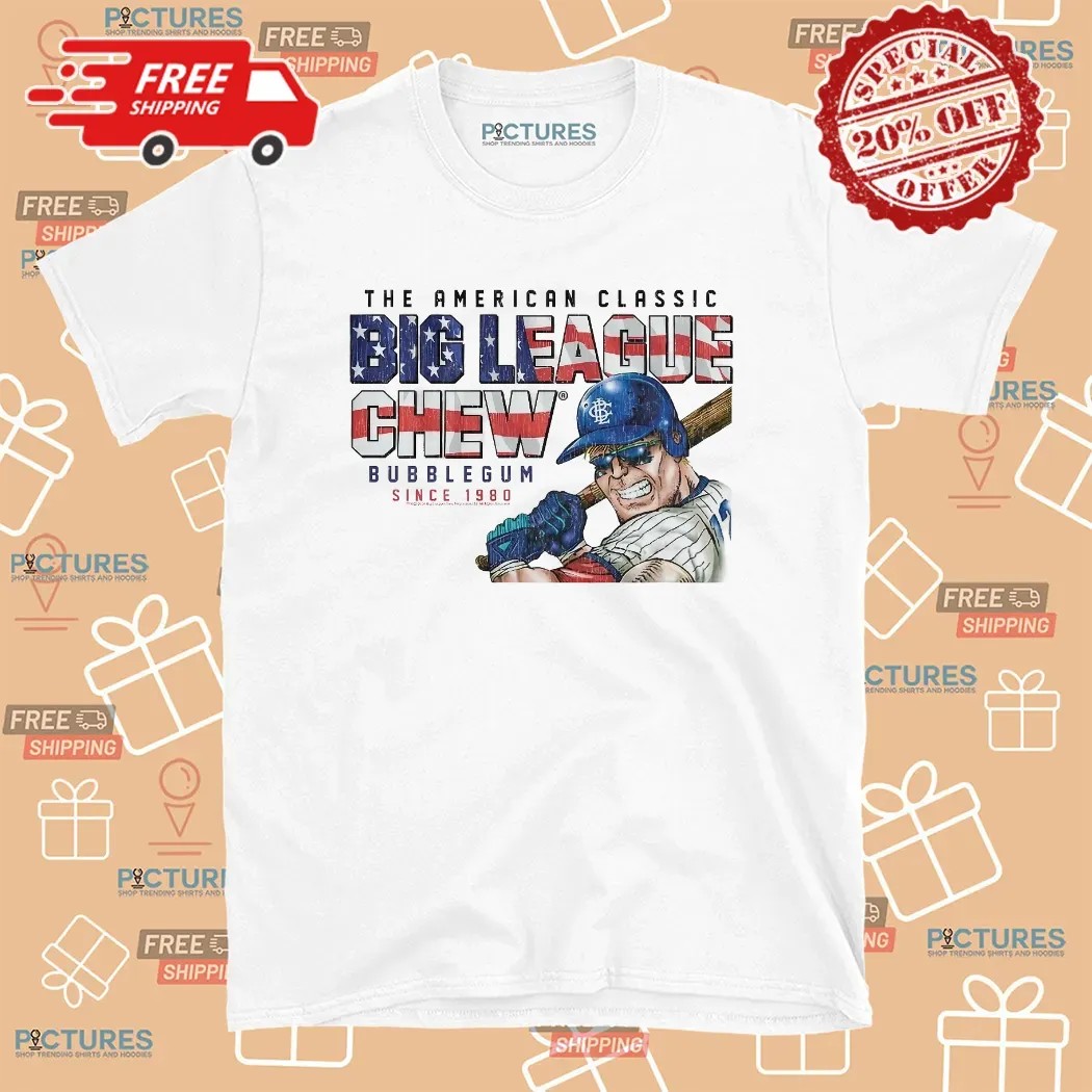 The American Classic Big League Chew Bubble Gum Since 1980 Baseball Player T Shirt