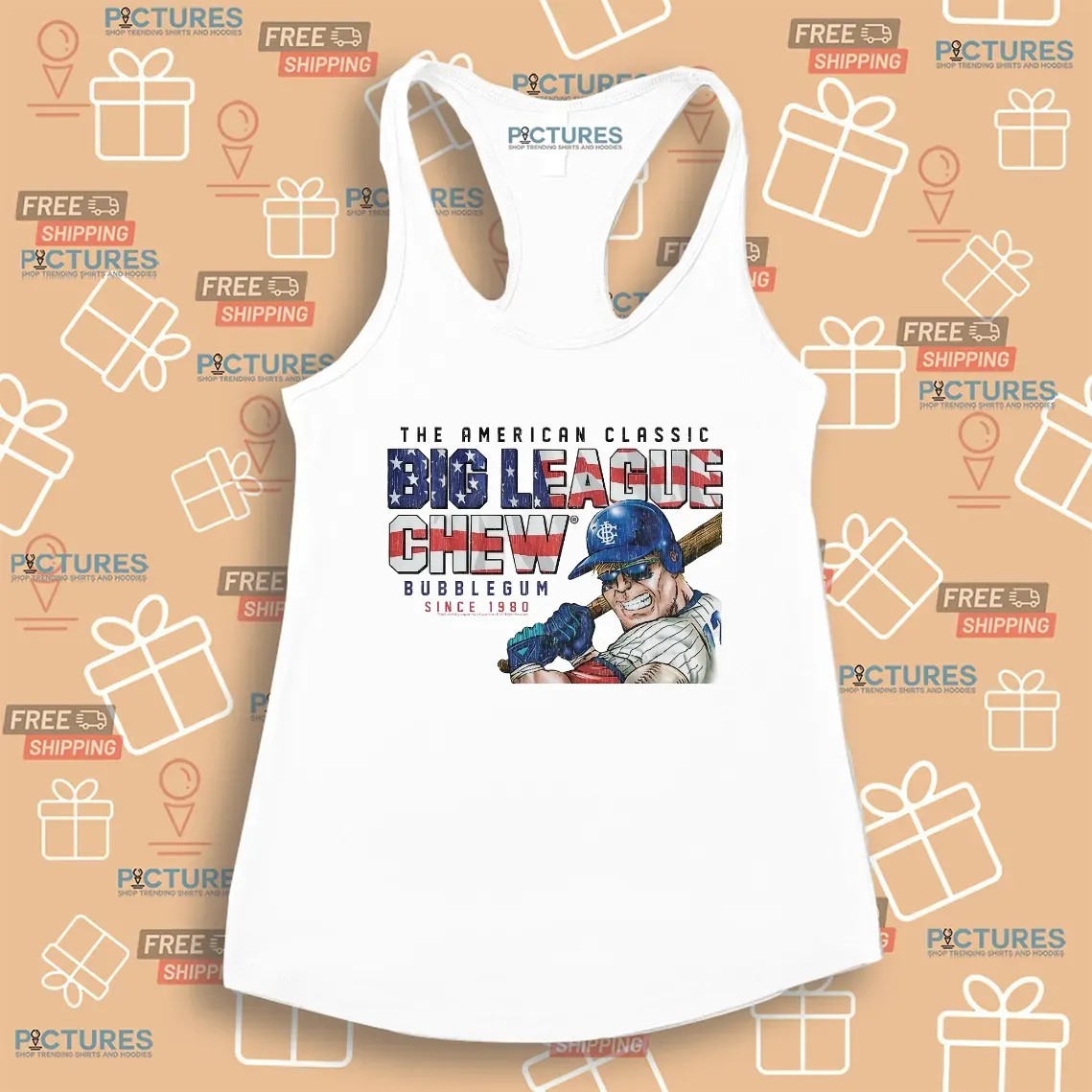 The American Classic Big League Chew Bubble Gum Since 1980 Baseball Player T Shirt