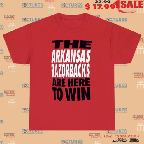 The Arkansas Razorbacks Are Here To Win Just Do It Omahogs 2025 College World Series Dugout T Shirt