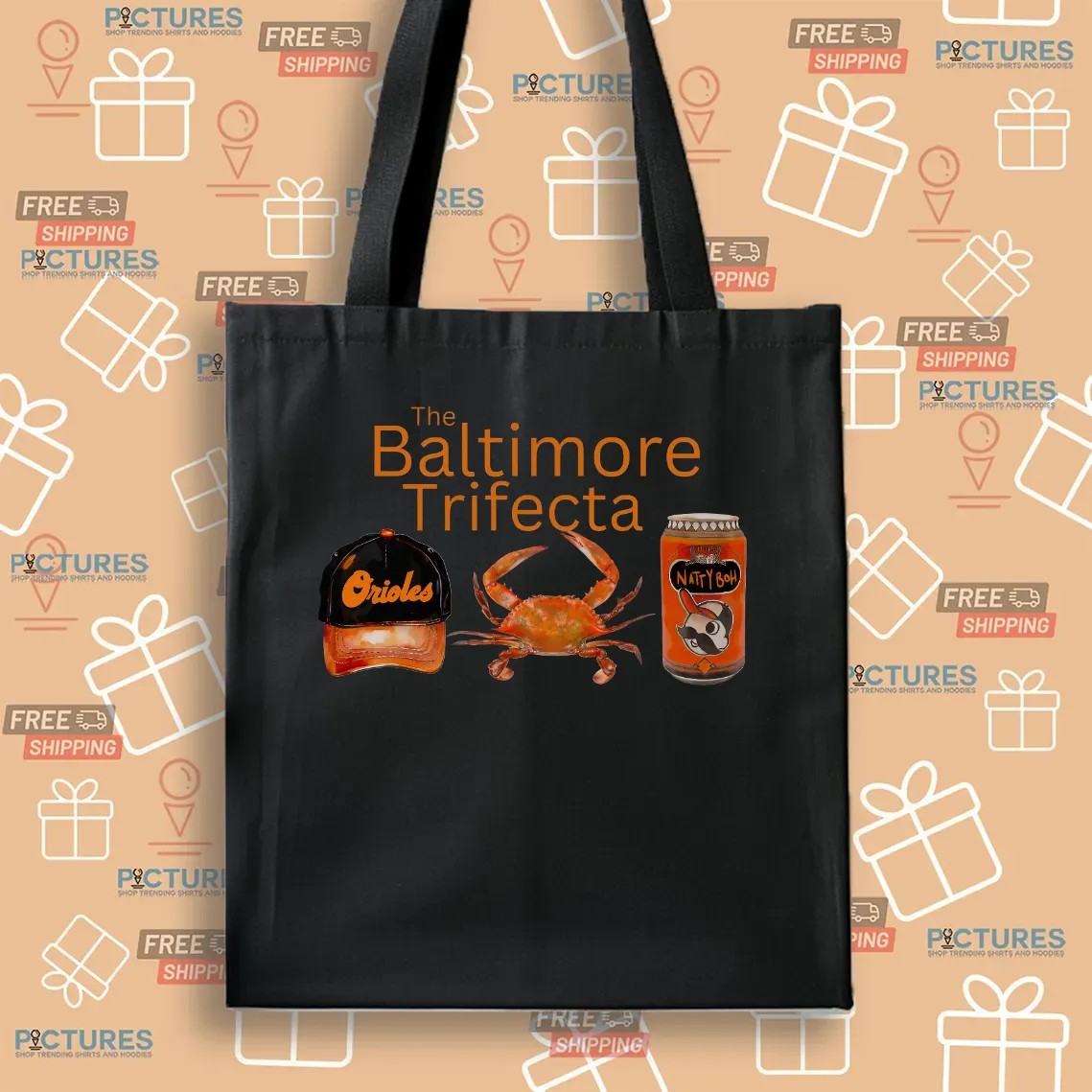 The Baltimore Trifecta Baseball Orioles Crabs Natty Bohs T Shirt