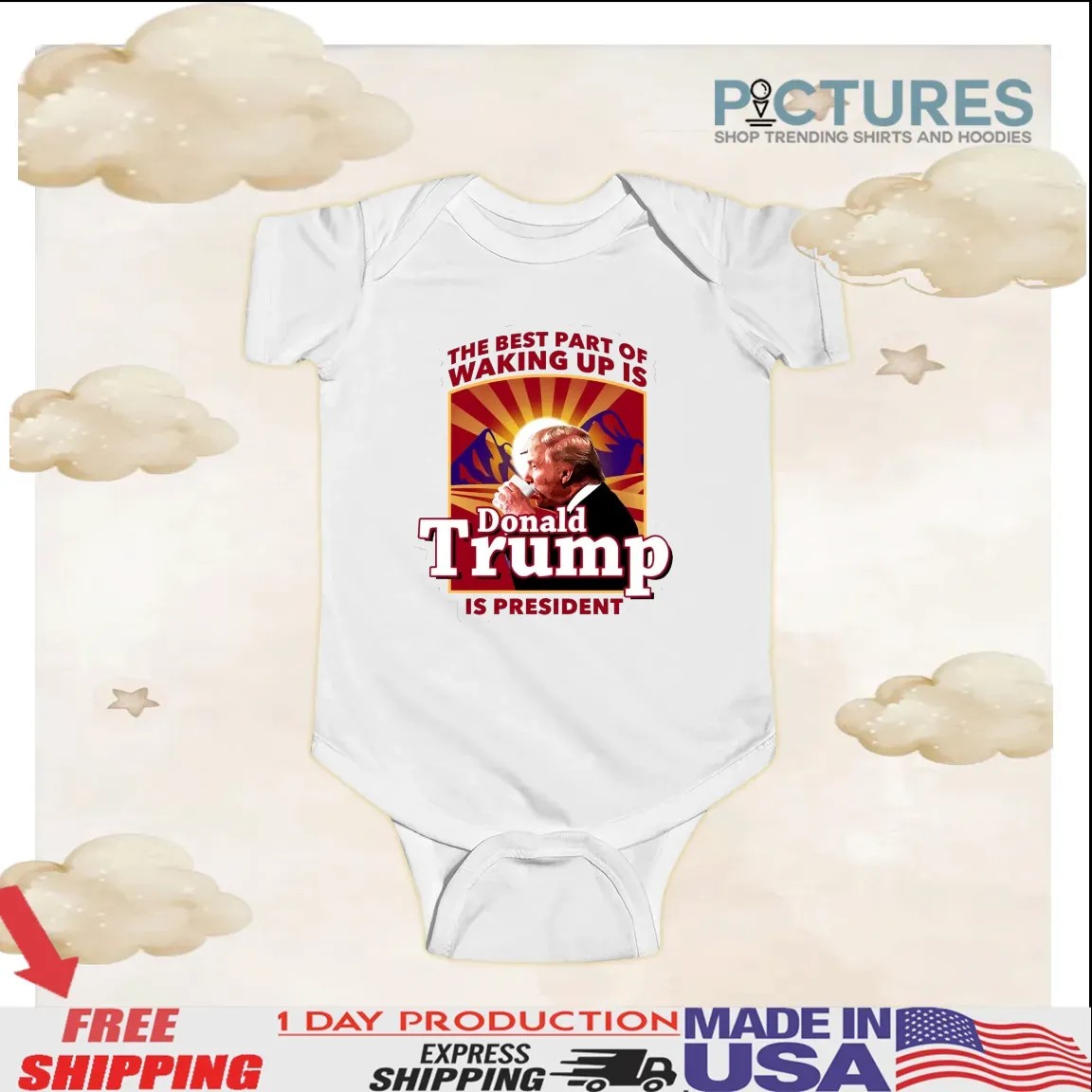 The Best Part Of Waking Up Is Donald Trump Is President Graphic T Shirt