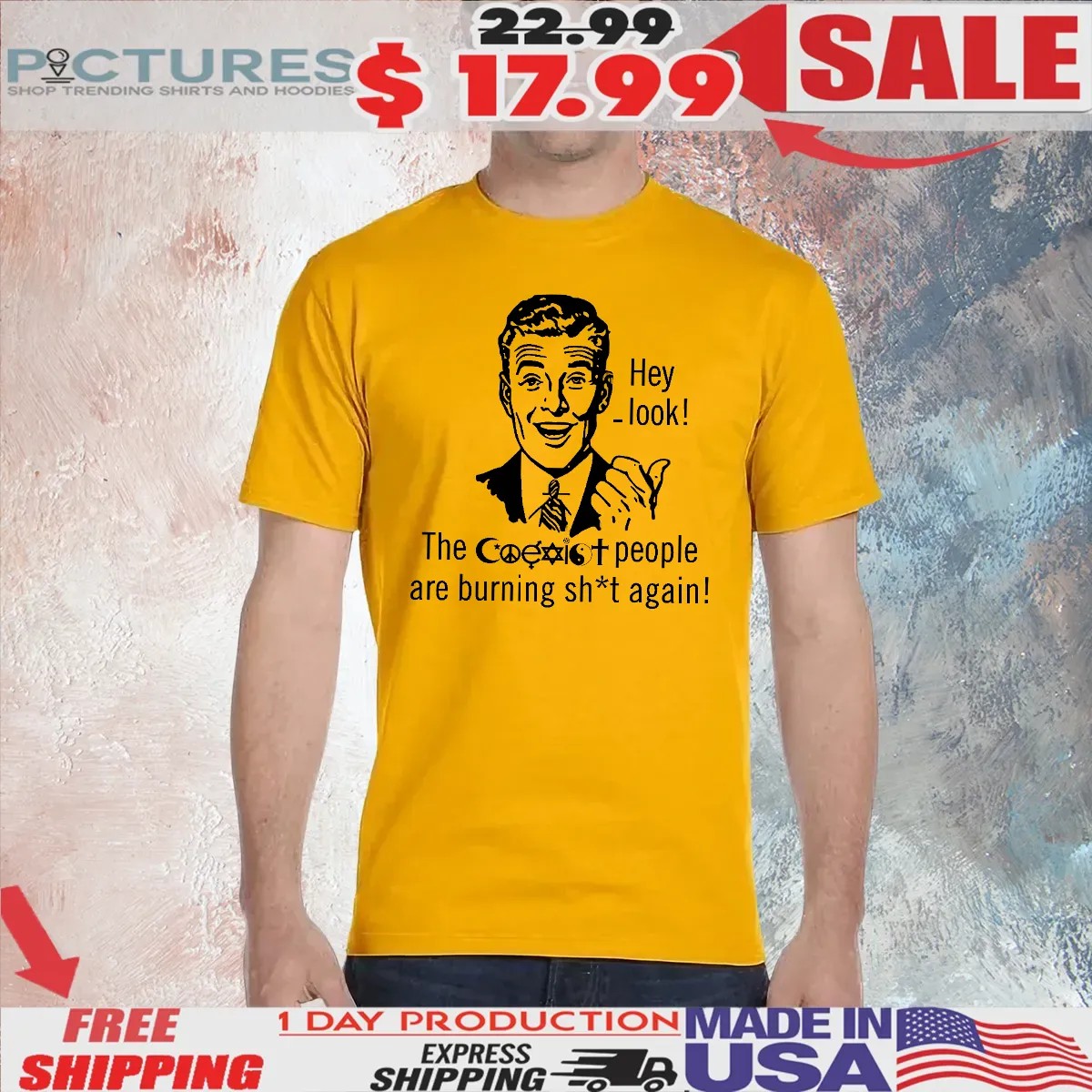 The Coexist People Are Burning Shit Again Dark Humor T Shirt