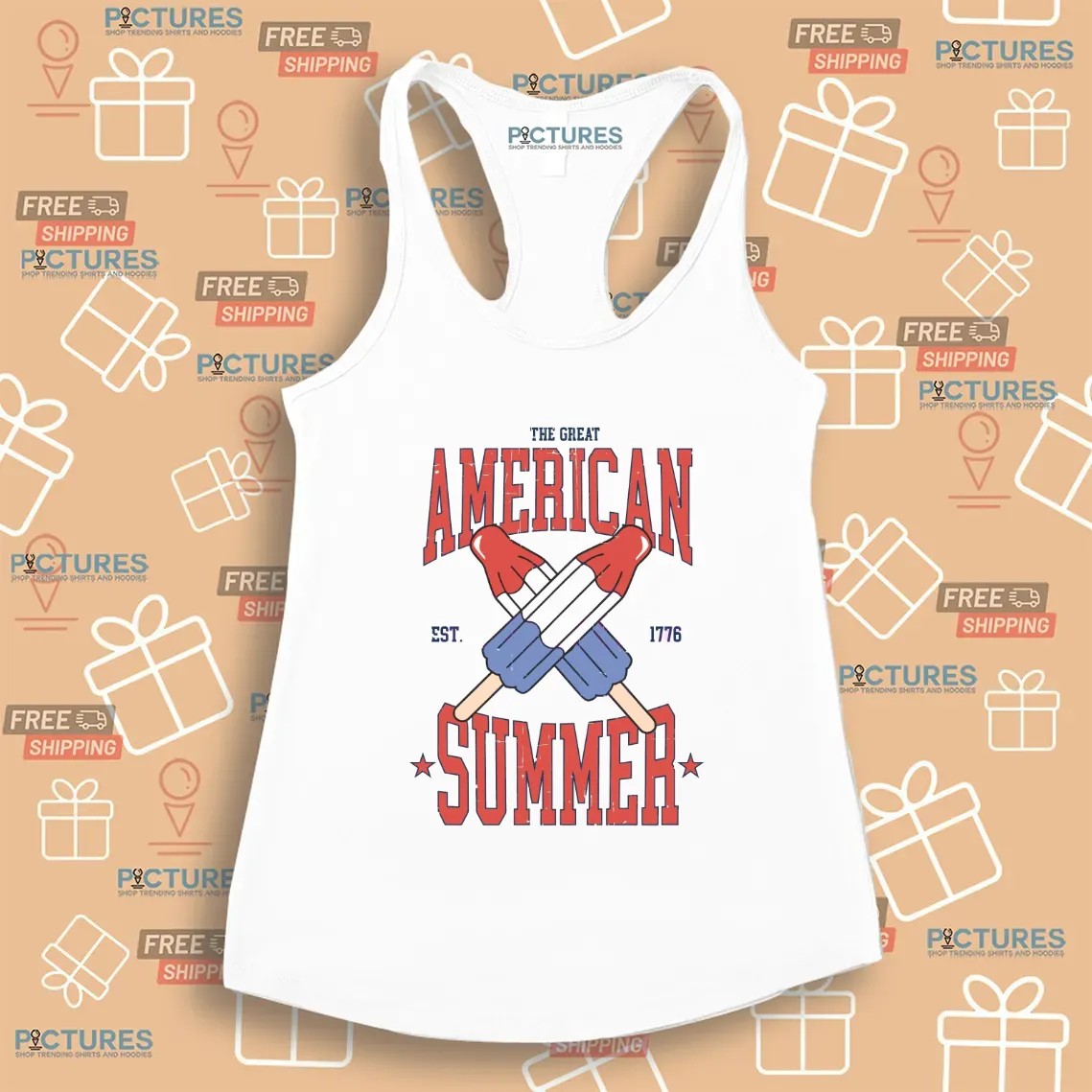 The Great American Summer 4th Of July Ice Cream Est 1776 T Shirt