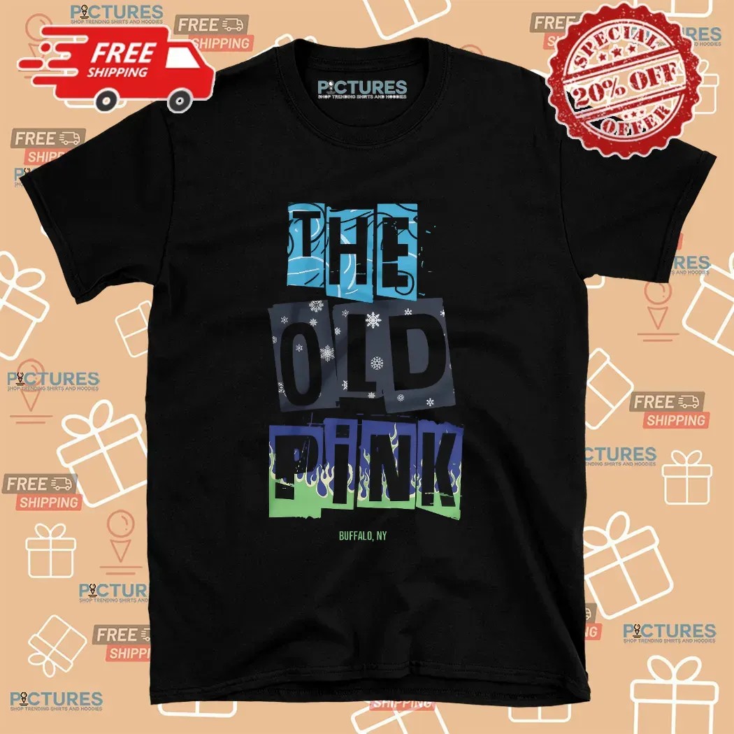 The Old Pink Buffalo Ny Collage Typography T Shirt