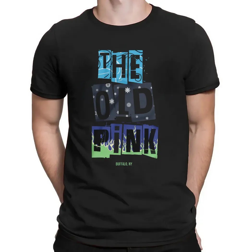 The Old Pink Buffalo Ny Collage Typography T Shirt