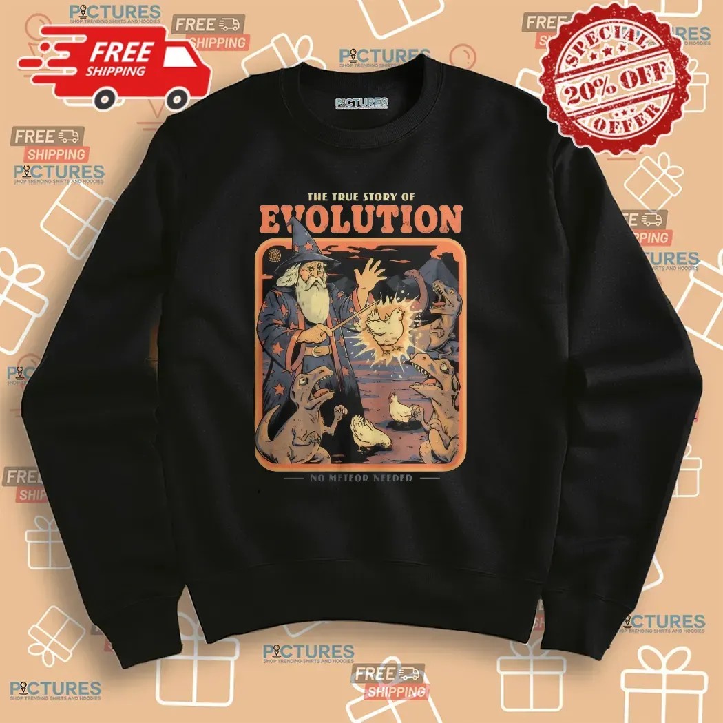 The True Story Of Evolution No Meteor Needed Wizard T Shirt