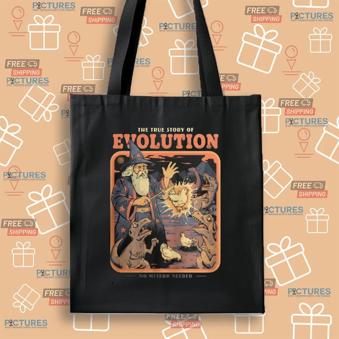 The True Story Of Evolution No Meteor Needed Wizard T Shirt