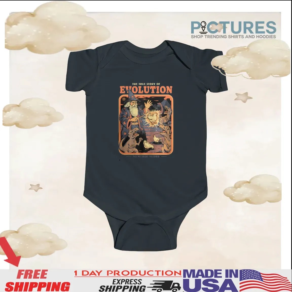 The True Story Of Evolution No Meteor Needed Wizard T Shirt