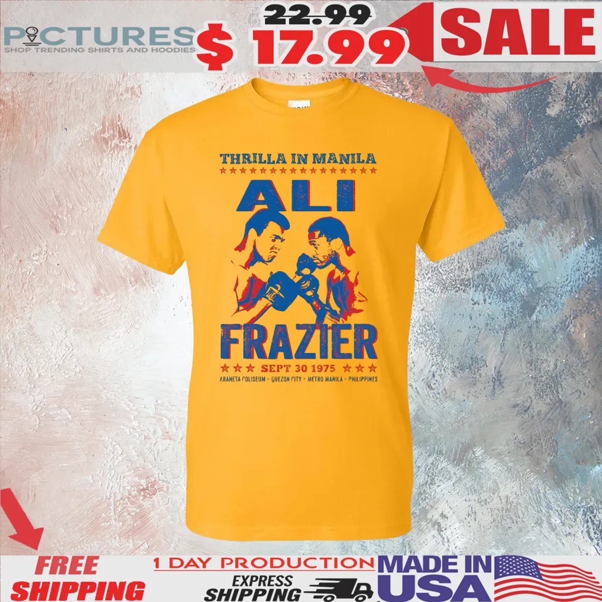 Thrilla in Manila Ali Vs Frazier Sept 30 1975 Vintage T Shirt