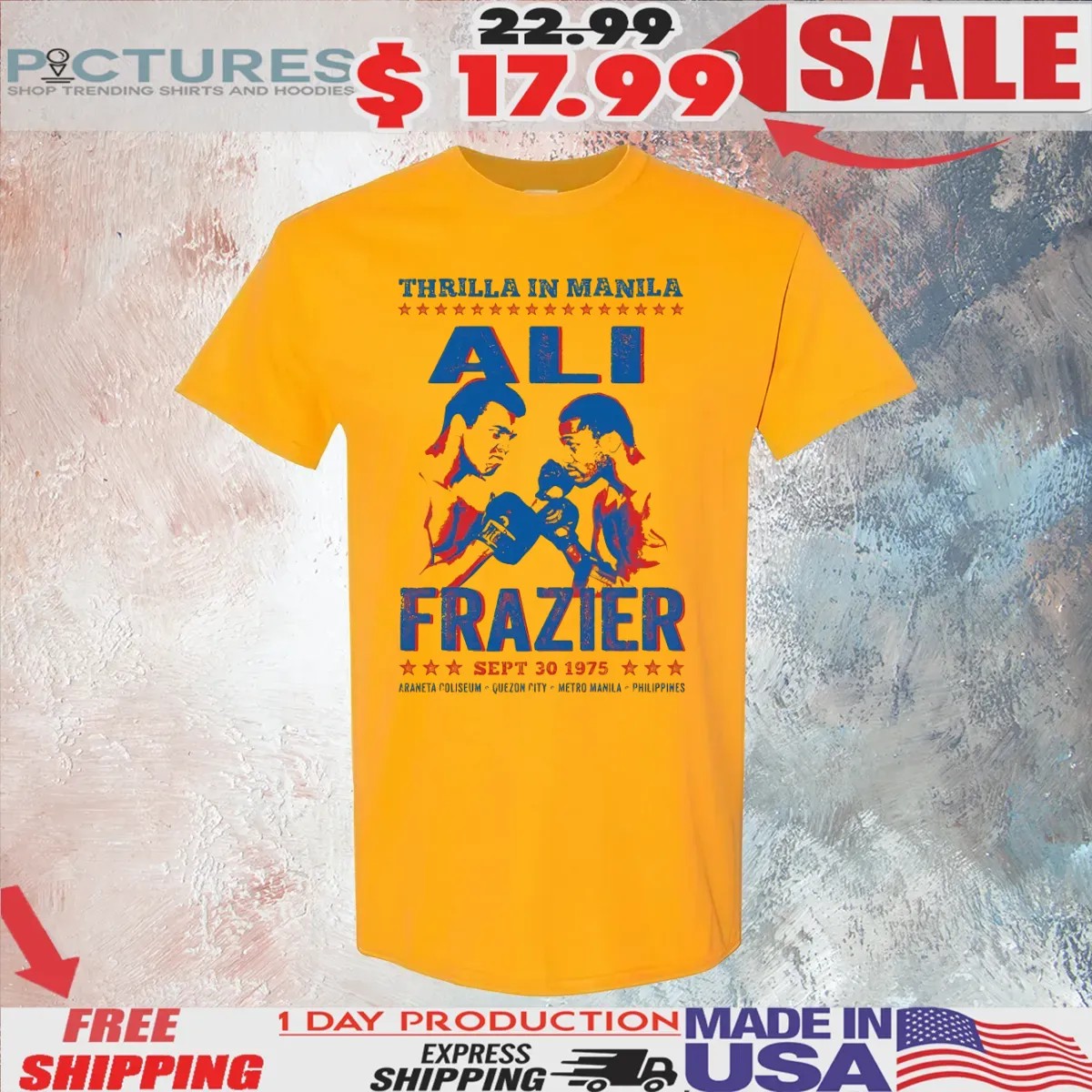 Thrilla in Manila Ali Vs Frazier Sept 30 1975 Vintage T Shirt