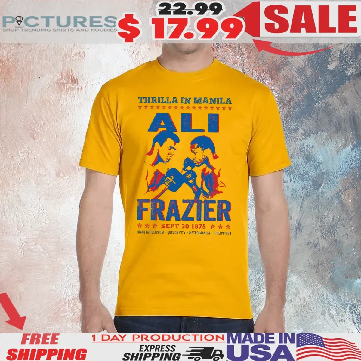 Thrilla in Manila Ali Vs Frazier Sept 30 1975 Vintage T Shirt