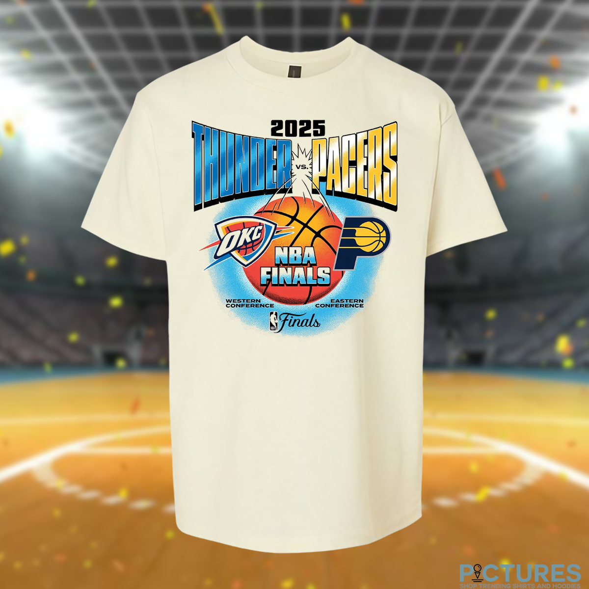 Thunder Vs Indiana Pacers 2025 Nba Finals Vintage Matchup Eastern Western Conference T Shirt