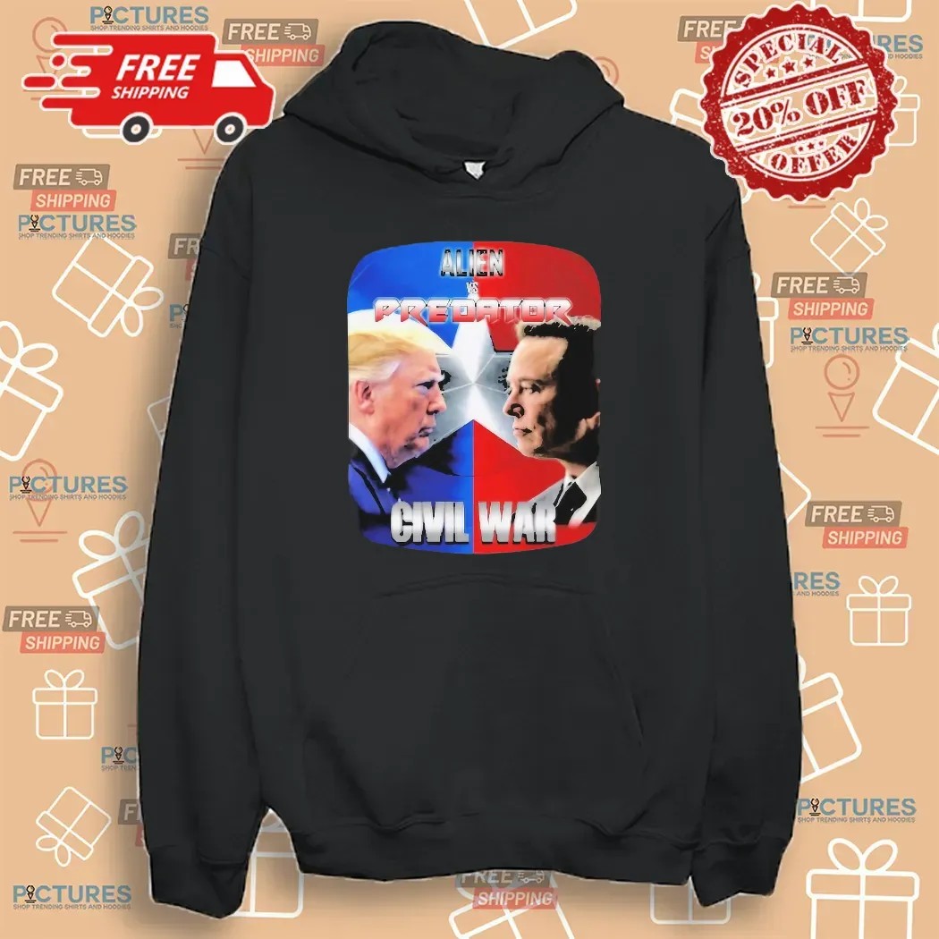 Trump Vs Elon Musk Civil War Alien Vs Predator Parody T Shirt