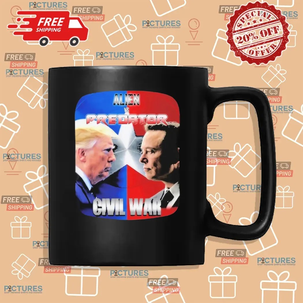 Trump Vs Elon Musk Civil War Alien Vs Predator Parody T Shirt