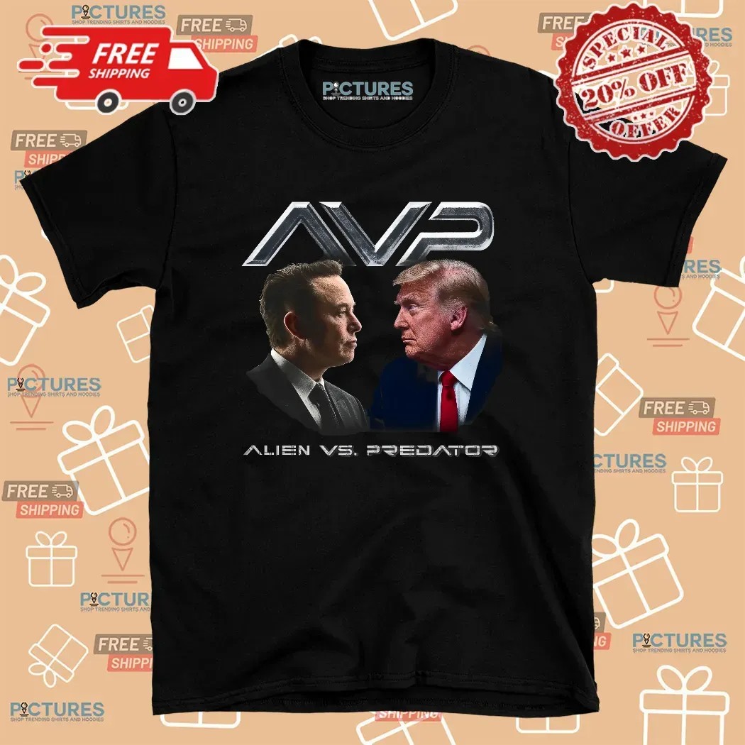 Trump vs Elon AVP Alien vs Predator T Shirt Trump vs Elon AVP Alien vs Predator T Shirt