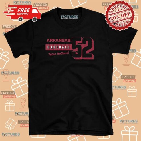 Tyler Holland Baseball Arkansas Black Graphic T Shirt
