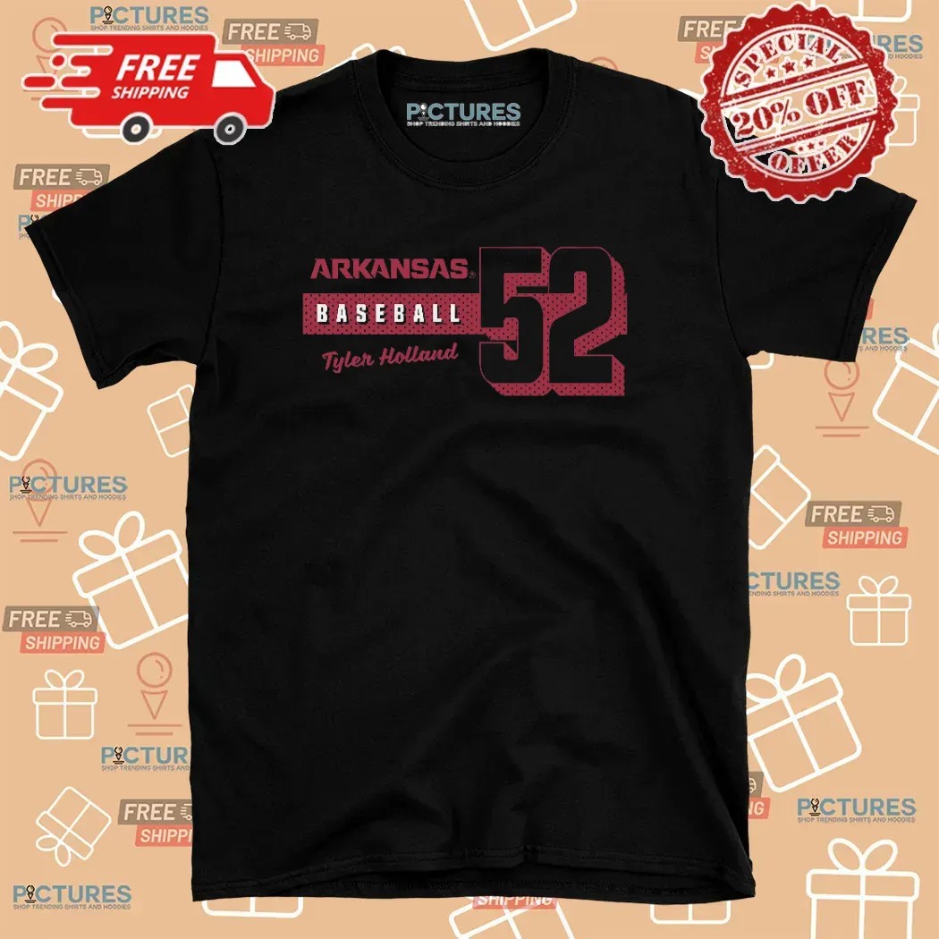 Tyler Holland Baseball Arkansas Black Graphic T Shirt