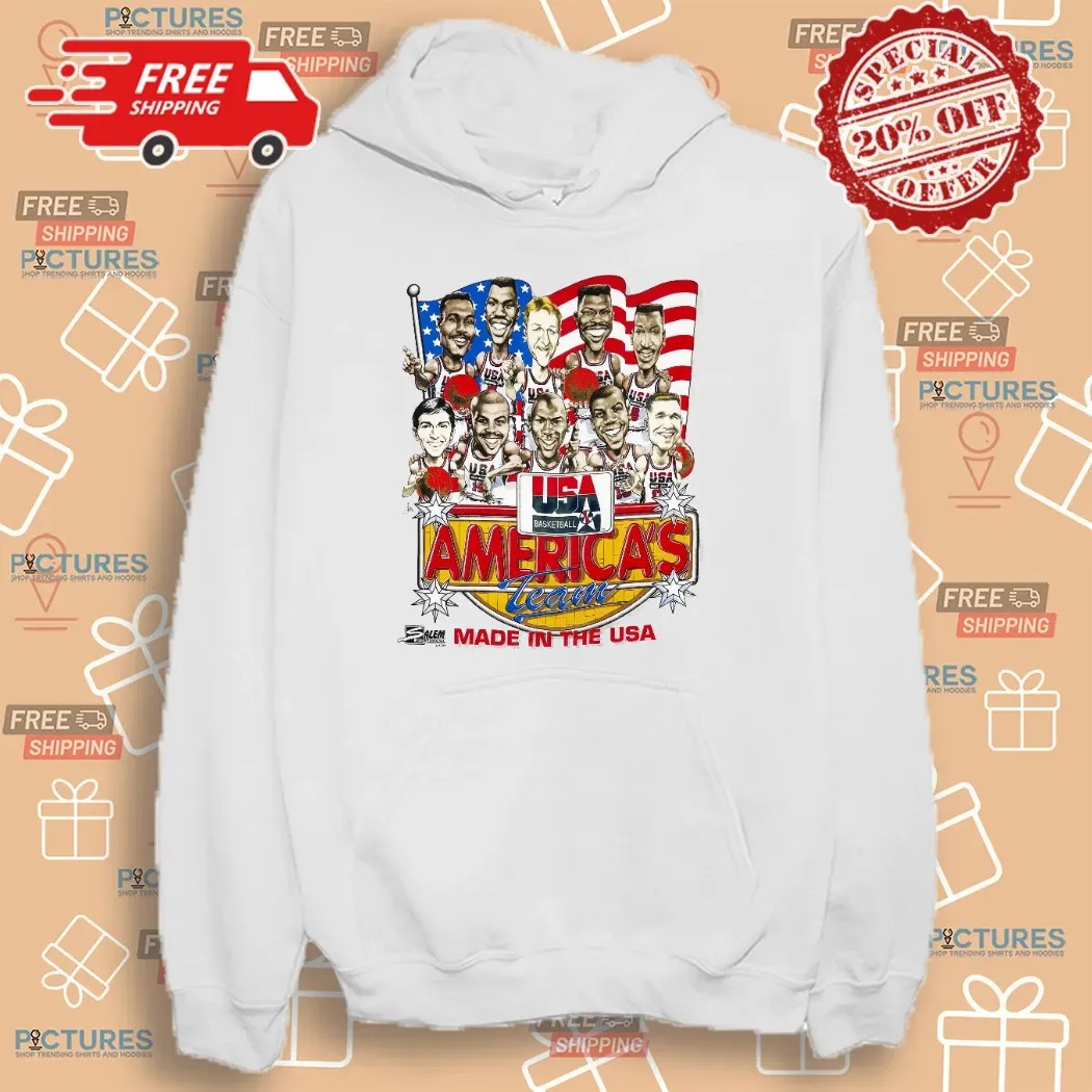 USA Basketball America's Team Made IN The USA Vintage 1992 Dream Team Caricature T Shirt