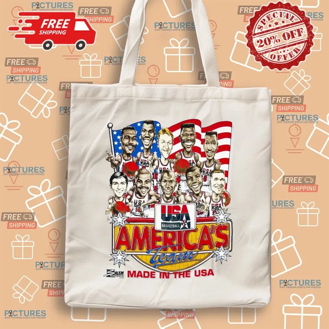 USA Basketball America's Team Made IN The USA Vintage 1992 Dream Team Caricature T Shirt