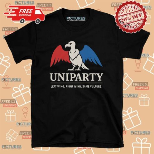 Uniparty Political Satire Left Wing Right Wing Same Vulture T Shirt