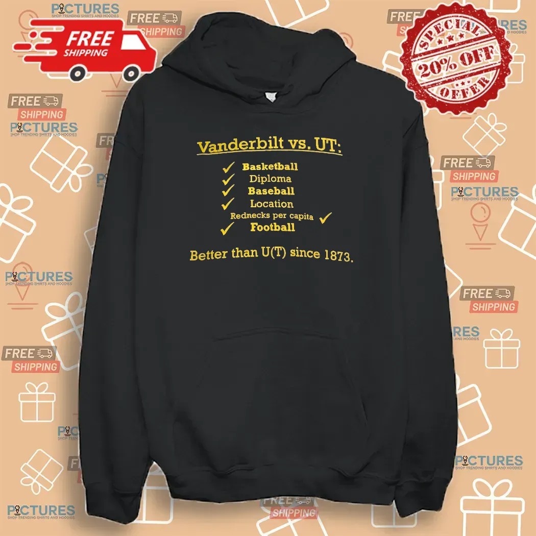 Vanderbilt Vs Ut Basketball Diploma Baseball Location Rednecks Football T Shirt