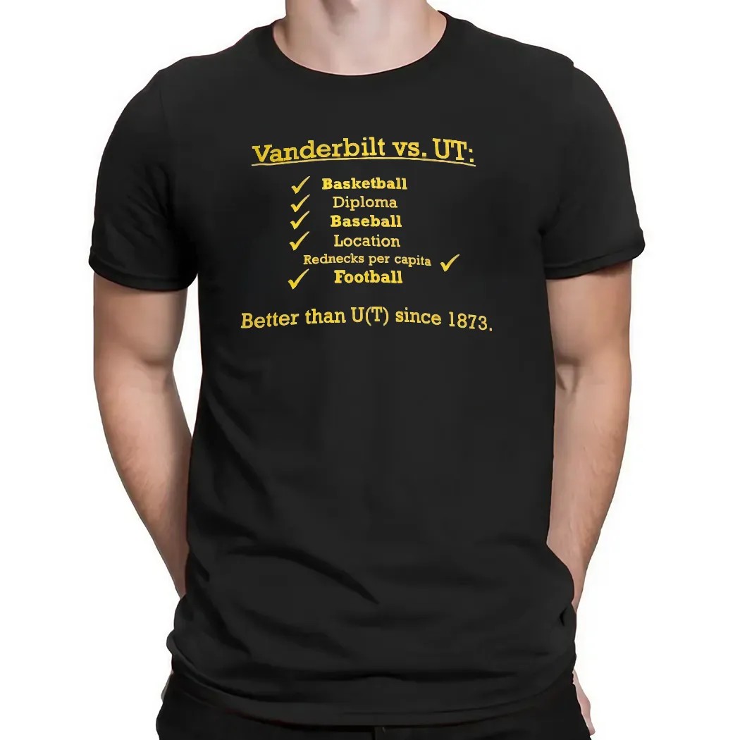 Vanderbilt Vs Ut Basketball Diploma Baseball Location Rednecks Football T Shirt