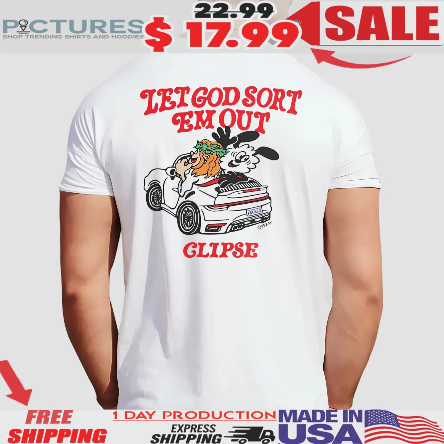 Verdy Clipse Let God Sort Em Out Driving Car T Shirt